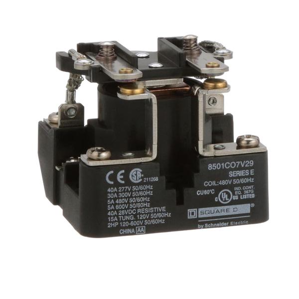 Relay, 600VAC Coil Volts, 2 NO; DPST