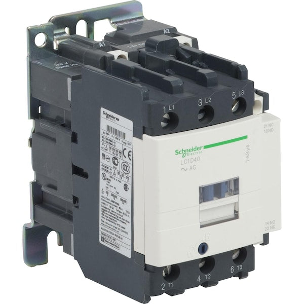 IEC Magnetic Contactor, 3 Poles, 24 V AC, 40 A