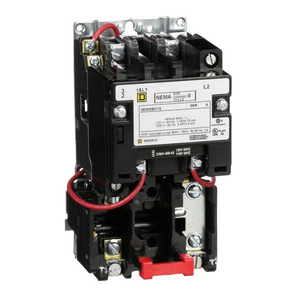 Starter 600Vac 18Amp Nema +Options, Not Rated NEMA Rating, 110/120V AC, 2 Poles