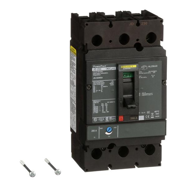 Molded Case Circuit Breaker, 200, 600VAC, 3 Pole, Unit Mount Lug Mounting Style, JD Series