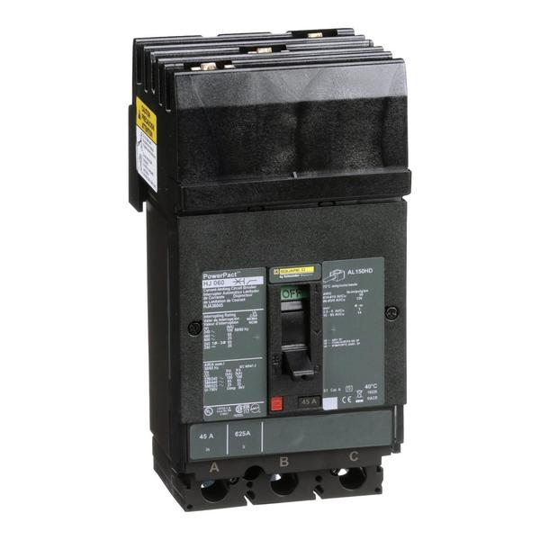 Molded Case Circuit Breaker, 45, 600VAC, 3 Pole, I-Line Bracket Mounting Style