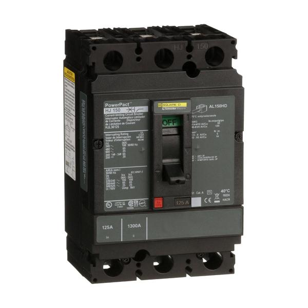 Molded Case Circuit Breaker, 125, 600VAC, 3 Pole, Unit Mount Lug Mounting Style