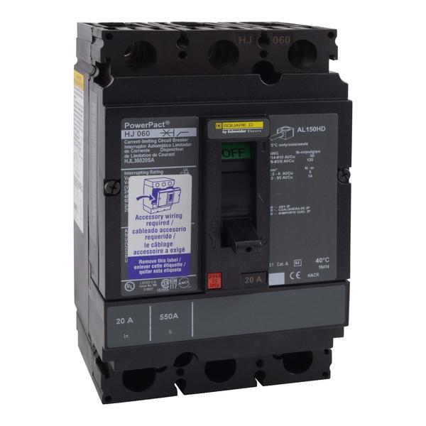 Molded Case Circuit Breaker, 125, 600VAC, 3 Pole, Unit Mount Lug Mounting Style