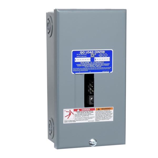 Load Center, 2 Spaces, 70 Amps, 240V, QO Circuit Breaker Type