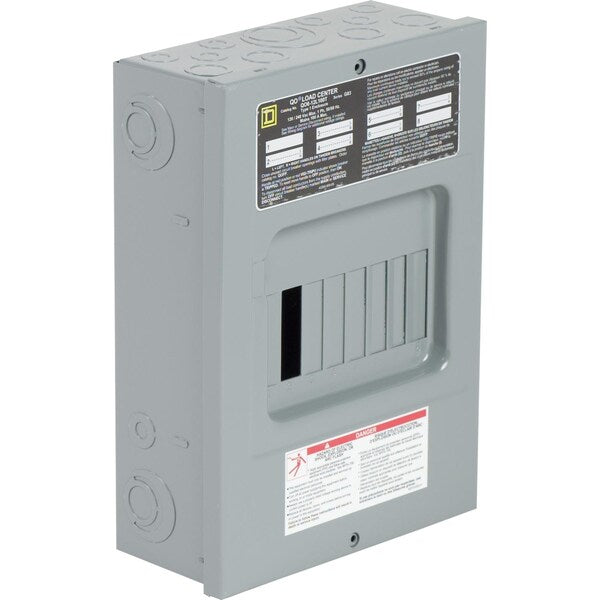 Load Center, 6 Spaces, 100 Amps, 240V, QO Circuit Breaker Type
