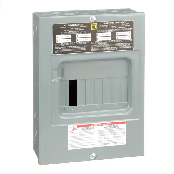 Load Center, 8 Spaces, 100 Amps, 240V, QO Circuit Breaker Type