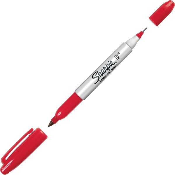 Permanent Marker Set, Fine/Ultra Fine Tip Red PK12