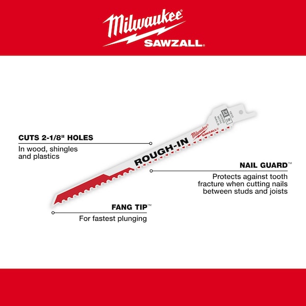 SAWZALL Rough-In Blade - 5 PK
