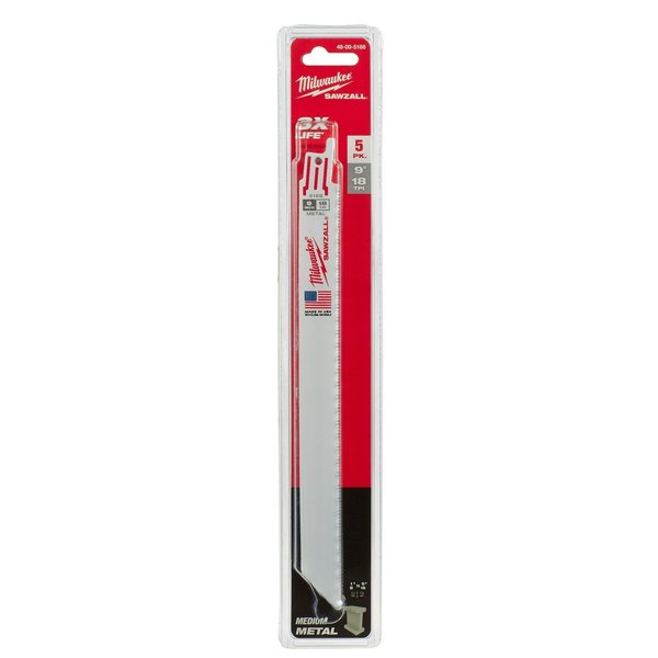 9 IN 18 TPI SAWZALL Blades, 5 Pack