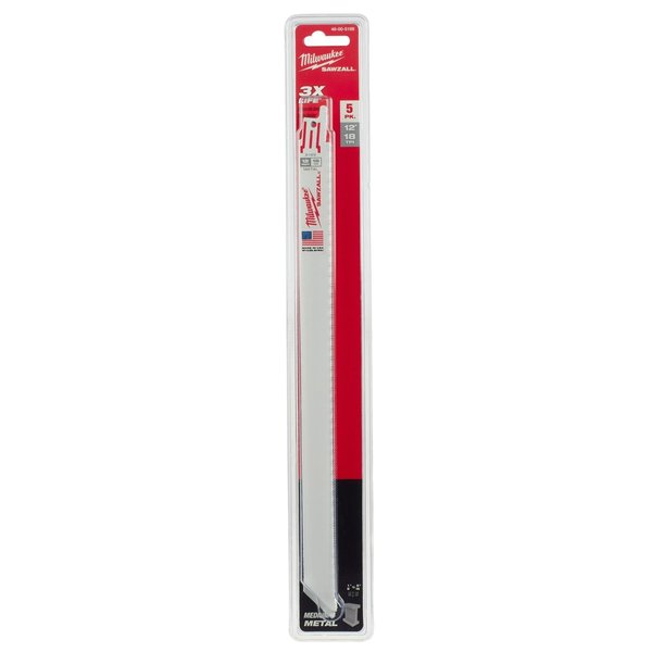 12 in 18 TPI SAWZALL Blades, 5 Pack