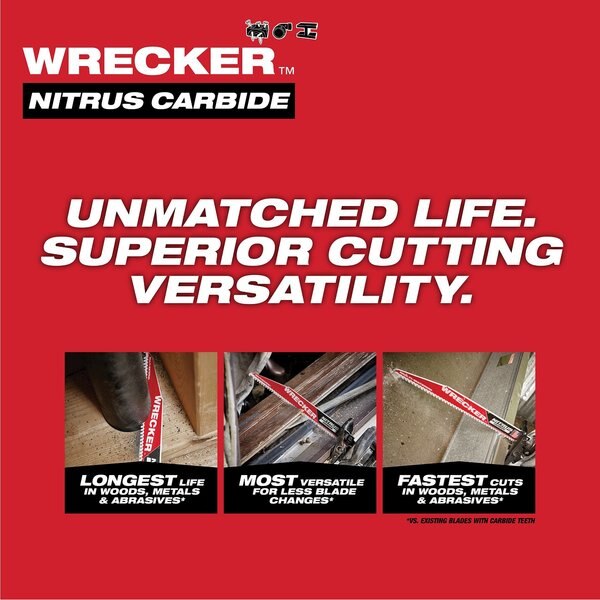 12 in. 6 TPI SAWZALL THE WRECKER with NITRUS CARBIDE Multi-Material Reciprocating Saw Blade (1 pk)