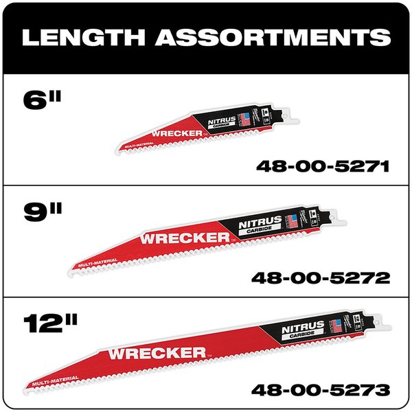 12 in. 6 TPI SAWZALL THE WRECKER with NITRUS CARBIDE Multi-Material Reciprocating Saw Blade (1 pk)