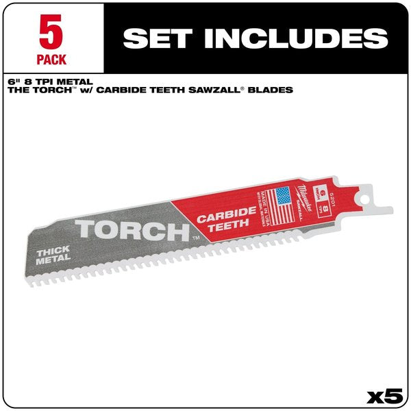 The TORCH w/CARBIDE TEETH 7T 6L 5PK