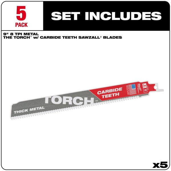 The TORCH w/CARBIDE TEETH 7T 9L 5PK
