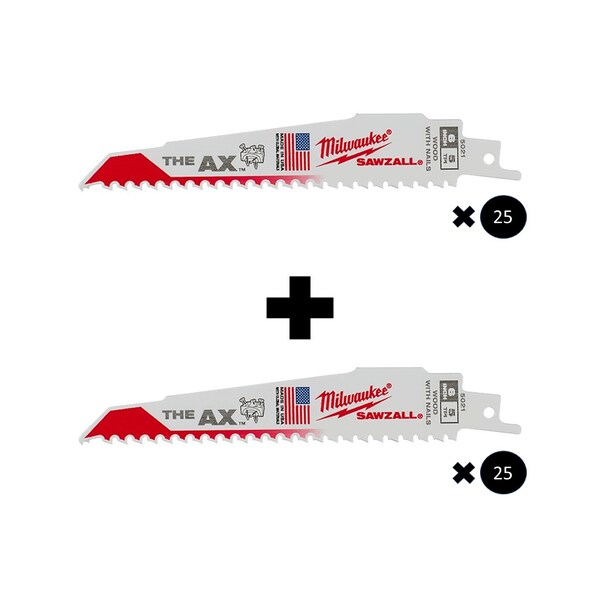 SAWZALL BL 5T 6LG, w/BL 5T 6LG, 25PK