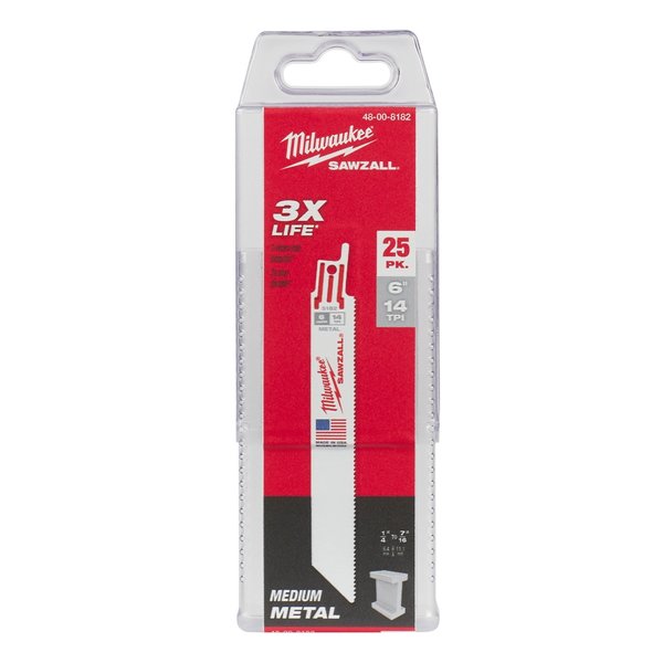 6 in 14 TPI SAWZALL Blades, 25 Pack