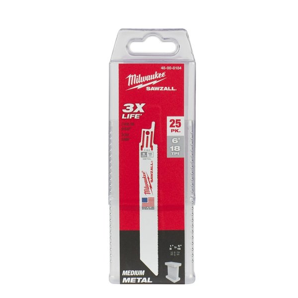 6 in 18 TPI SAWZALL Blades, 25 Pack