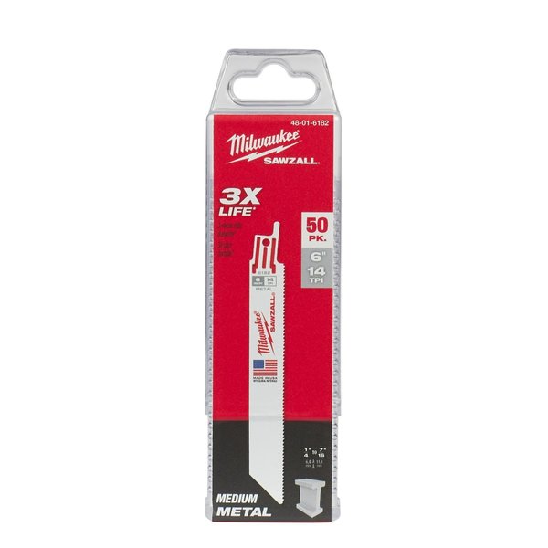 6 in 14 TPI SAWZALL Blades, 50 Pack