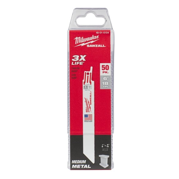 6 in 18 TPI SAWZALL Blades, 50 Pack