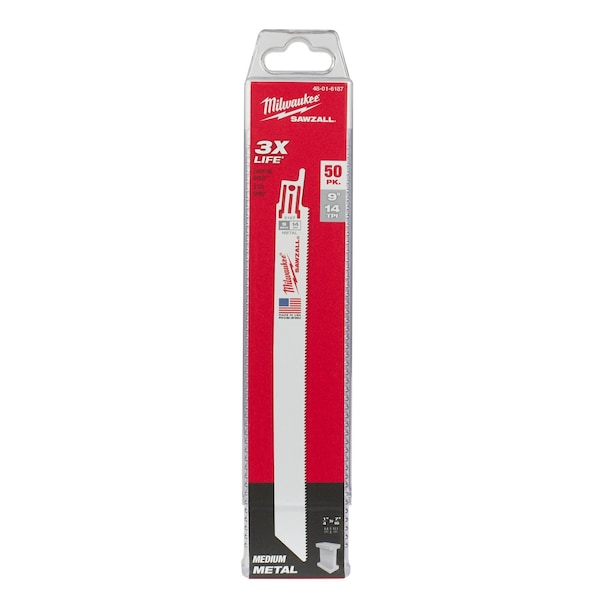 9 in 14 TPI SAWZALL Blades, 50 Pack
