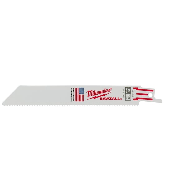 6 in. 18 TPI SAWZALL Reciprocating Saw Blade for Medium Metal (Bulk 100 pk)