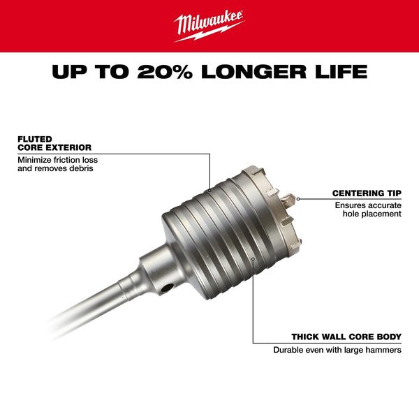 3-9/16 in. x 22 in. One Piece SDS-MAX Masonry Core Bit
