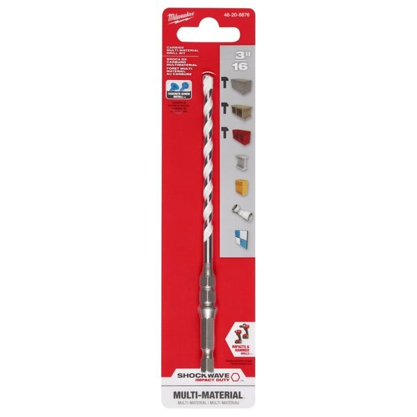 3/16 in. x 6 in. SHOCKWAVE Impact Duty Carbide Multi-Material Drill Bit for Concrete Screws