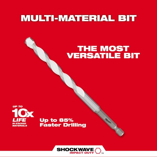 3/8 in. x 4 in. x 6 in. SHOCKWAVE Impact Duty Carbide Multi-Material Drill Bit