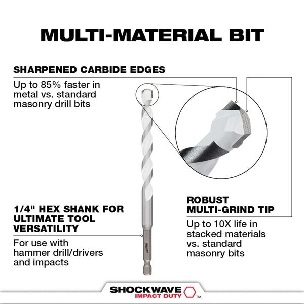 7 pc. SHOCKWAVE Impact Duty Carbide Multi-Material Drill Bit Set