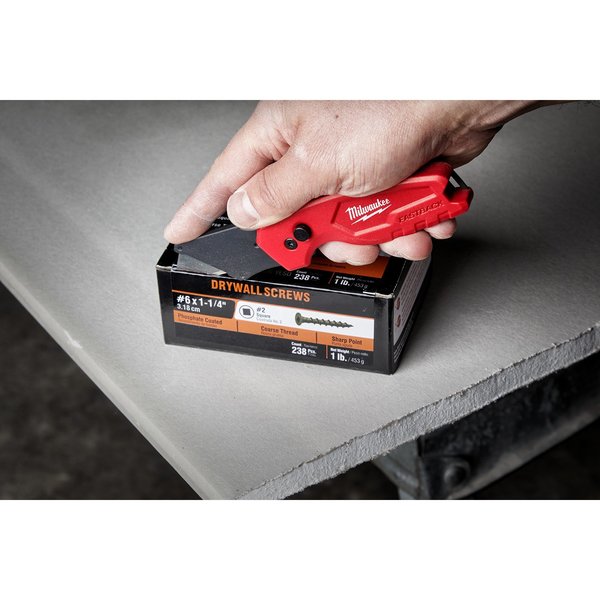 6-5/32 in. General Purpose FASTBACK Compact Folding Utility Knife in Red