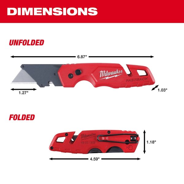 FASTBACK Folding Utility Knife with Blade Storage and 50 pc. Blades