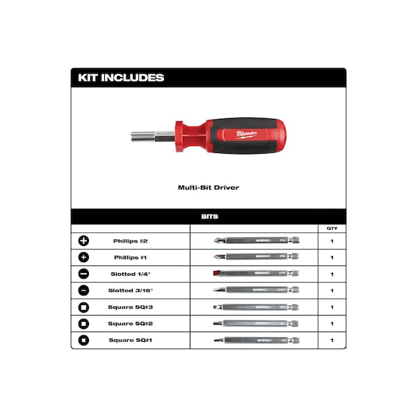 9-in-1 Square Drive Multi-bit Driver