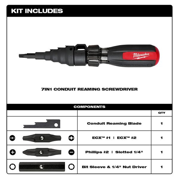 7in1 Conduit Reamer with ECX Bit