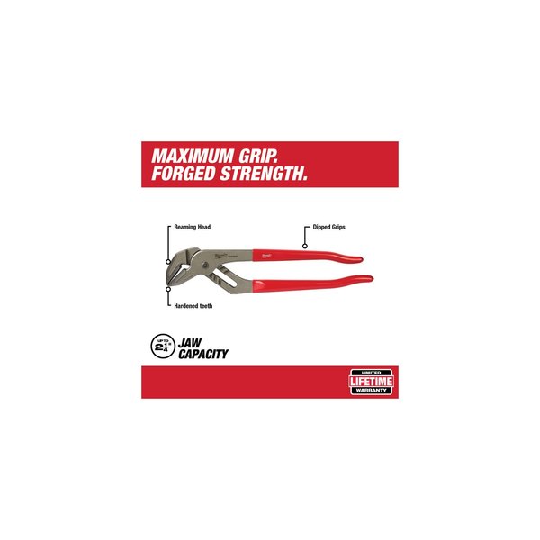 12 in Straight Jaw Tongue and Groove Plier, Serrated
