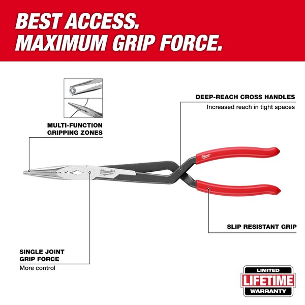 13 in. Long Reach Straight Nose Pliers