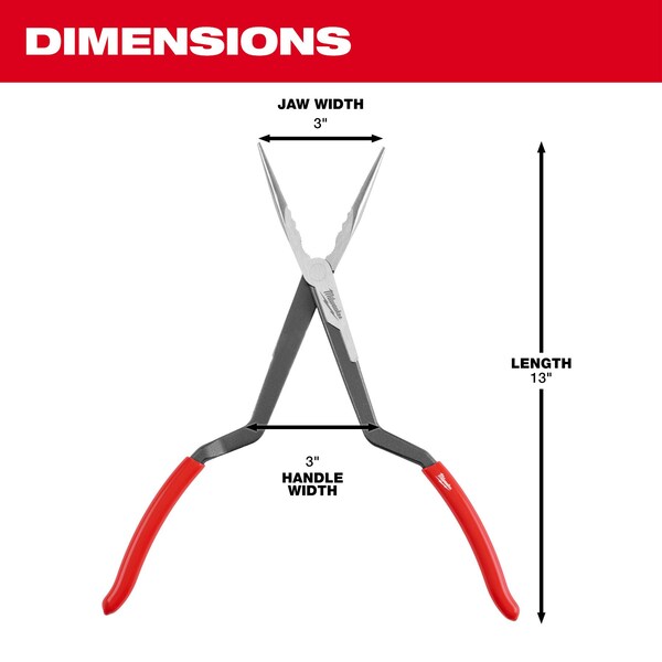 13 in. Long Reach Straight Nose Pliers