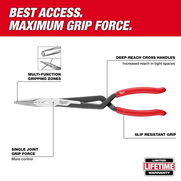 13 in. Long Reach 45-Degree Nose Pliers