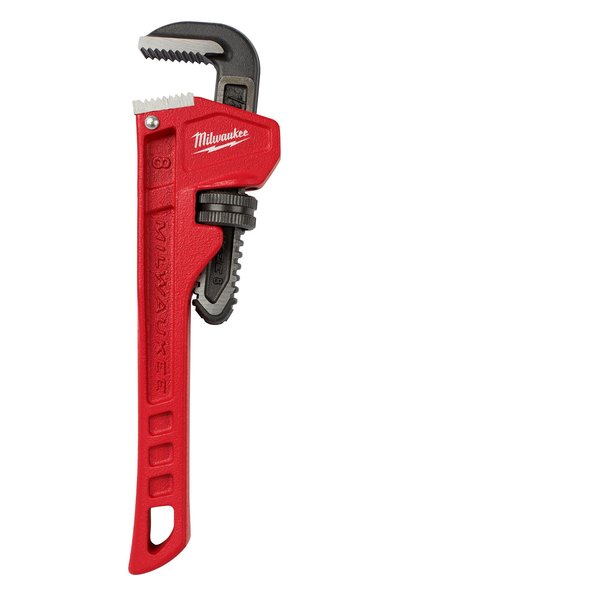 8 in L 1 in Cap. Cast Iron Straight Pipe Wrench