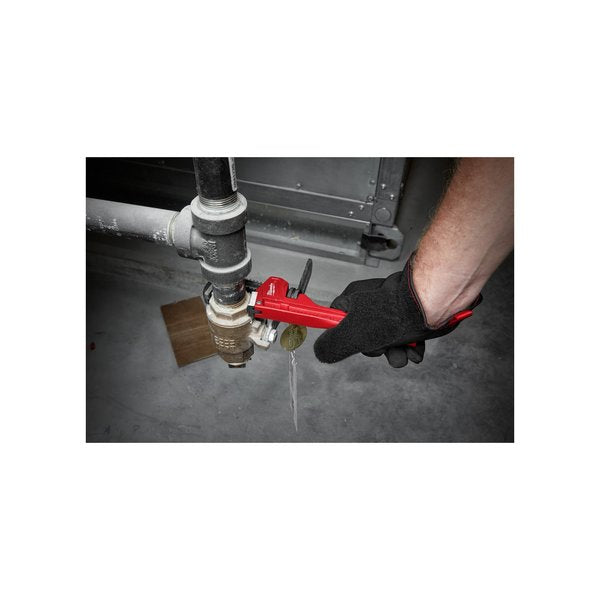 8 in L 1 in Cap. Cast Iron Straight Pipe Wrench