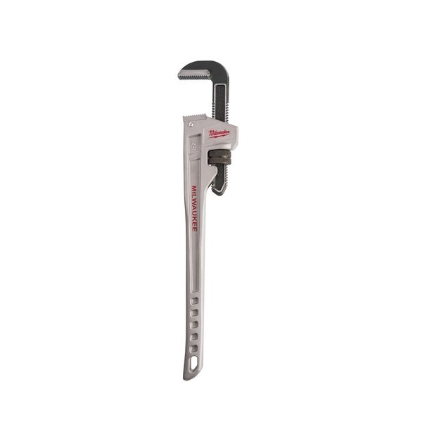 Pipe Wrench, Straight Aluminum, 24 in L, 3 in Jaw Capacity