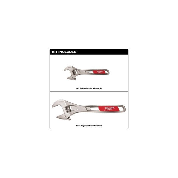 Adjustable Wrench Set, 6 in and 10 in, 2-Piece