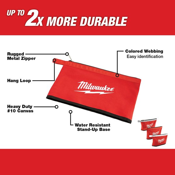 3 Pk Zipper Pouches