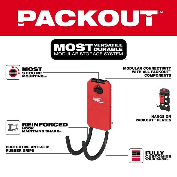 6 in. Curved Hook for PACKOUT Wall-Mounted Storage