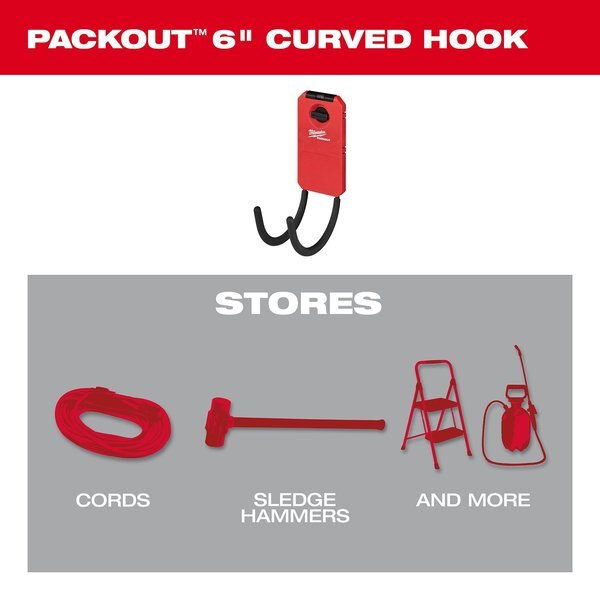 6 in. Curved Hook for PACKOUT Wall-Mounted Storage