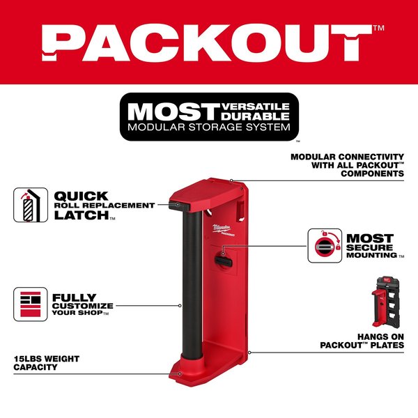 Roll Holder for PACKOUT Wall-Mounted Storage