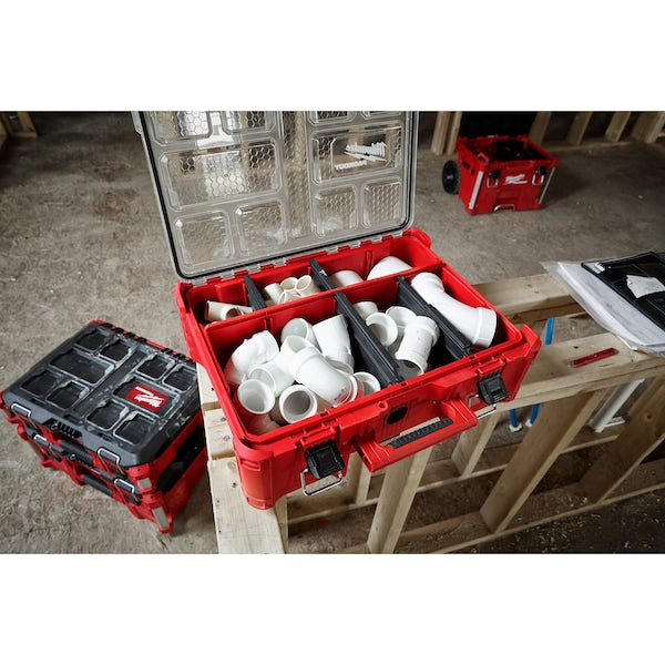 Deep Compartment Box with 2 compartments, Plastic, 7.0 in H x 19.7 in W