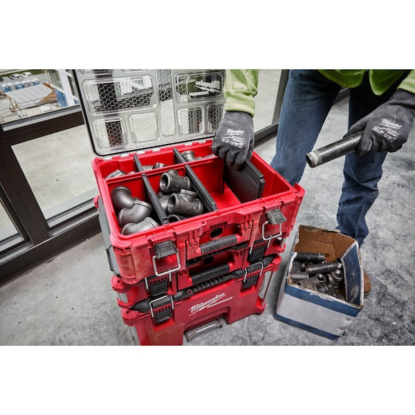 Deep Compartment Box with 2 compartments, Plastic, 7.0 in H x 19.7 in W