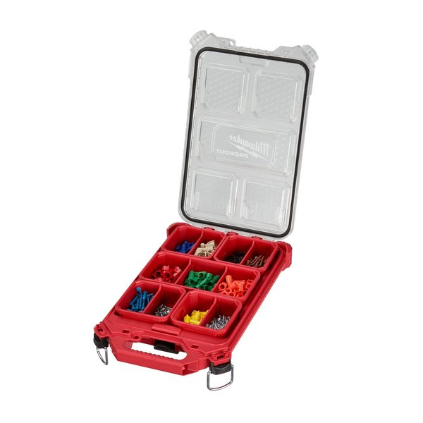 PACKOUT Tool Case, 5 Compartments, 9-3/4 in W x 15-1/4 in D x 2-1/2 in H, Red