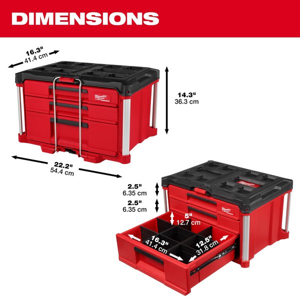 PACKOUT Multi-Depth 3-Drawer Tool Box