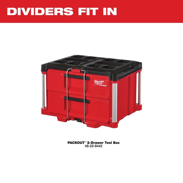 Drawer Divider, Plastic, Black, 12 1/2 in L x 16 5/16 in W x 5 in H